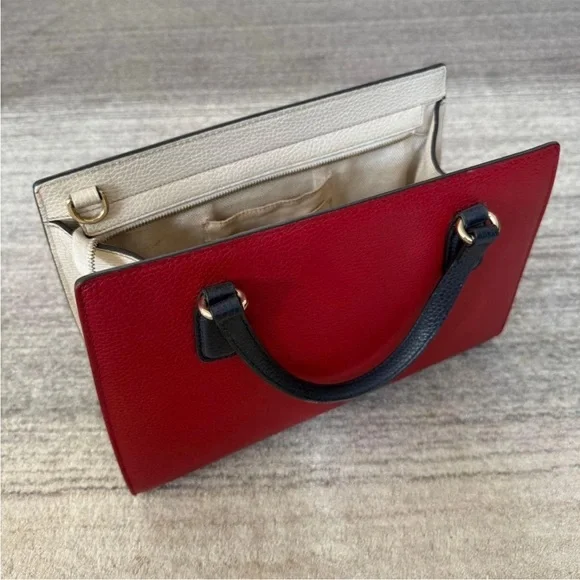 Gucci Red and Black Leather Satchel - Picture 2 of 7